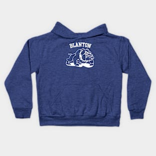 Blanton Bulldogs Elementary Retro Design White Kids Hoodie